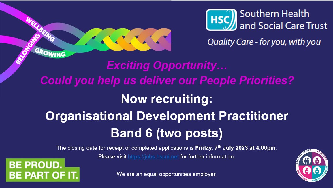📢Are you looking for an exciting new role? 
We are recruiting 2 x Band 6 Organisational Development Practitioners.  

Could you help us deliver our 'People Priorities' ?

🗓️Closing date 7th July at 4pm  Apply here⬇️
tinyurl.com/8ydapsj9

#teamSHSCT