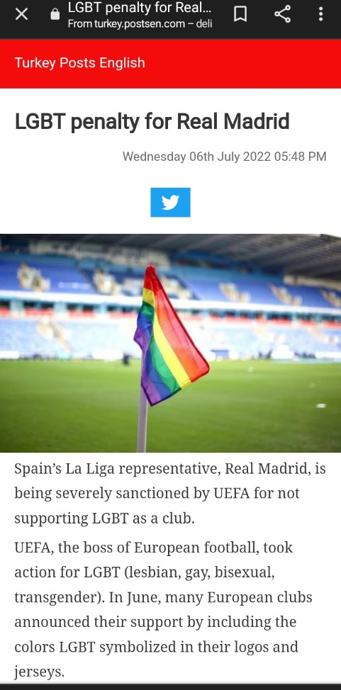 LGBT penalty for Real Madrid