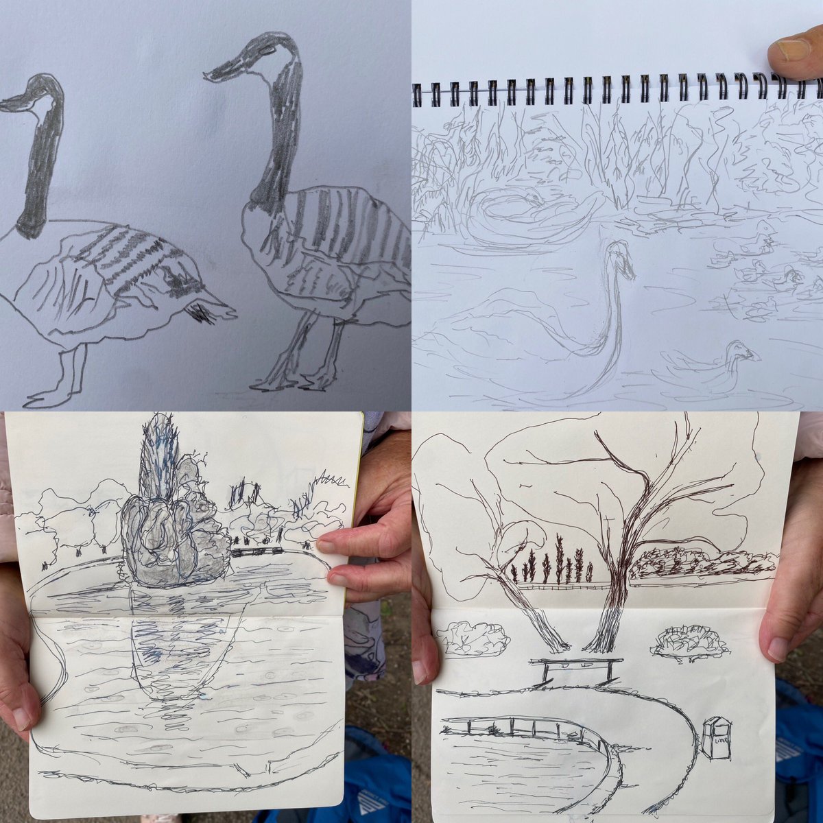 Outdoor sketching in Pontefract park. Where did the sun go????