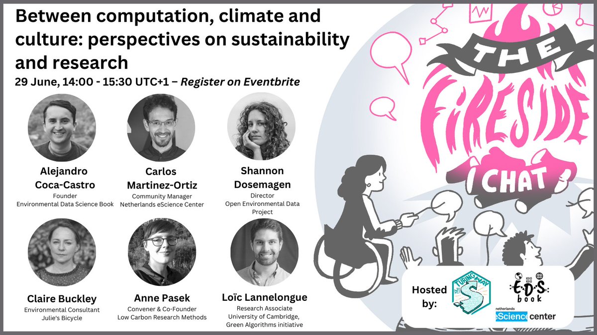 Tomorrow, as part of @london_climate week, our Environmental Sustainability Consultant @eire_claire will be speaking at @turingway's Fireside Chat alongside @Loic_Lnlg, @aepasek, @sdosemagen, @neocarlitos & @alejo_coca. Join the conversation online >> tinyurl.com/3dfvxahx