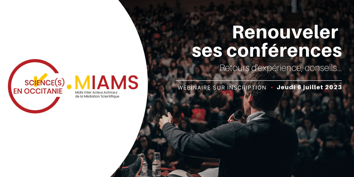 EchoSciSud's tweet photo. Faire sortir vos conférences du format classique vous intéresse ?
Ne tardez pas à vous inscrire, il reste quelques places pour le #MIAMS organisé jeudi prochain sur ce sujet : https://t.co/UHTU26ebKn
Avec @SciTania et John Bandelier, directeur de @Kimiyo_asso https://t.co/KOUZGHM7WZ