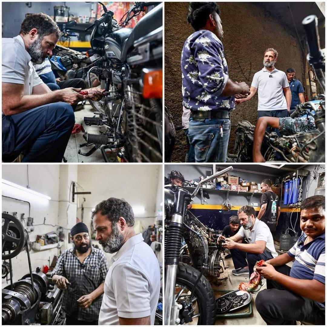 bhadrudharavath's tweet image. గత రాత్రి ఢిల్లీలోని కరోల్ బాగ్‌లోని సైకిల్ మార్కెట్ కార్మికులు మరియు వ్యాపారులతో ముచ్చటించి వాళ్లకున్న సమస్యలను అడిగి తెలుసుకొన్న మన బాస్ !! మెకానిక్ రాహుల్!! జీ💪💪