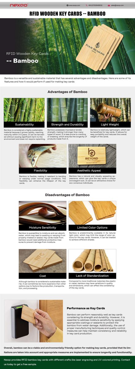 How much do you know about RFID bamboo key cards? Do you know bamboo is the only material that does not require an FSC certificate among all wood cards? #rfidcard #hotelcards #rfidsolutions #hotelsupplies #keycards #sustainability #ecofriendlyproducts