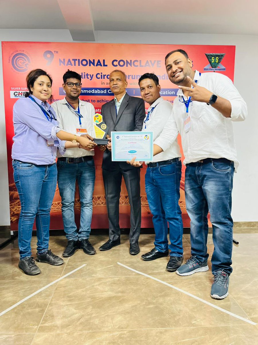 JaideepKumarDas's tweet photo. Proud Moment. Got Par Excellence on 9th National Conclave on 5S Workshop Management 
TEAM KARNA ( RCL , BOKARO STEEL PLANT)
@SAILsteel @SAILBSL2 @qcfihq https://t.co/OdALm5rHLU
