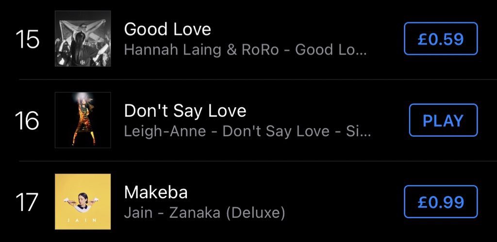 iTunes UK: #DontSayLove  #16 (+8)

*5 sales from #15, 50 sales from #10