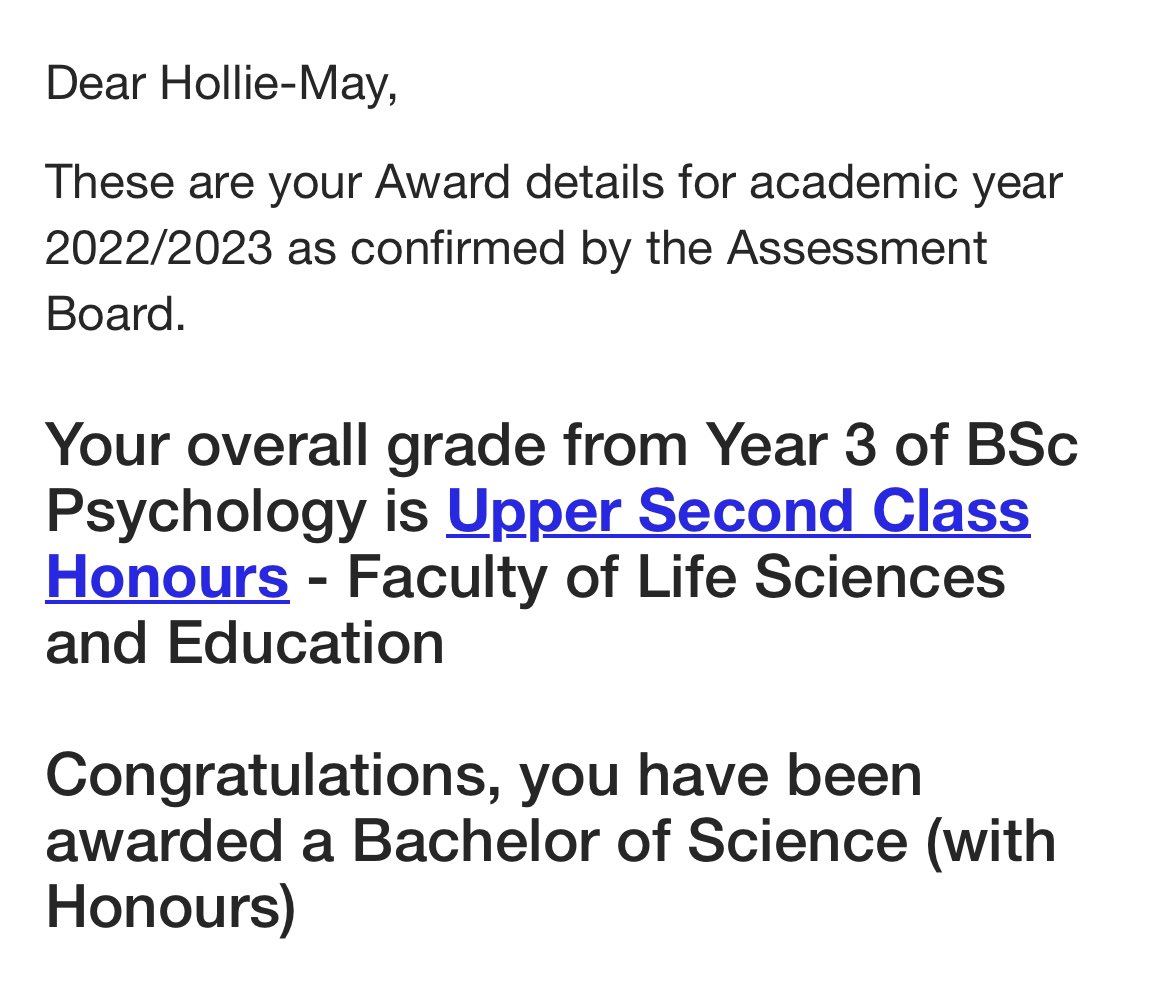 Thank you <a href="/UniSouthWales/">University of South Wales</a> for helping me persevere through my degree and thank you all for the support ❤️