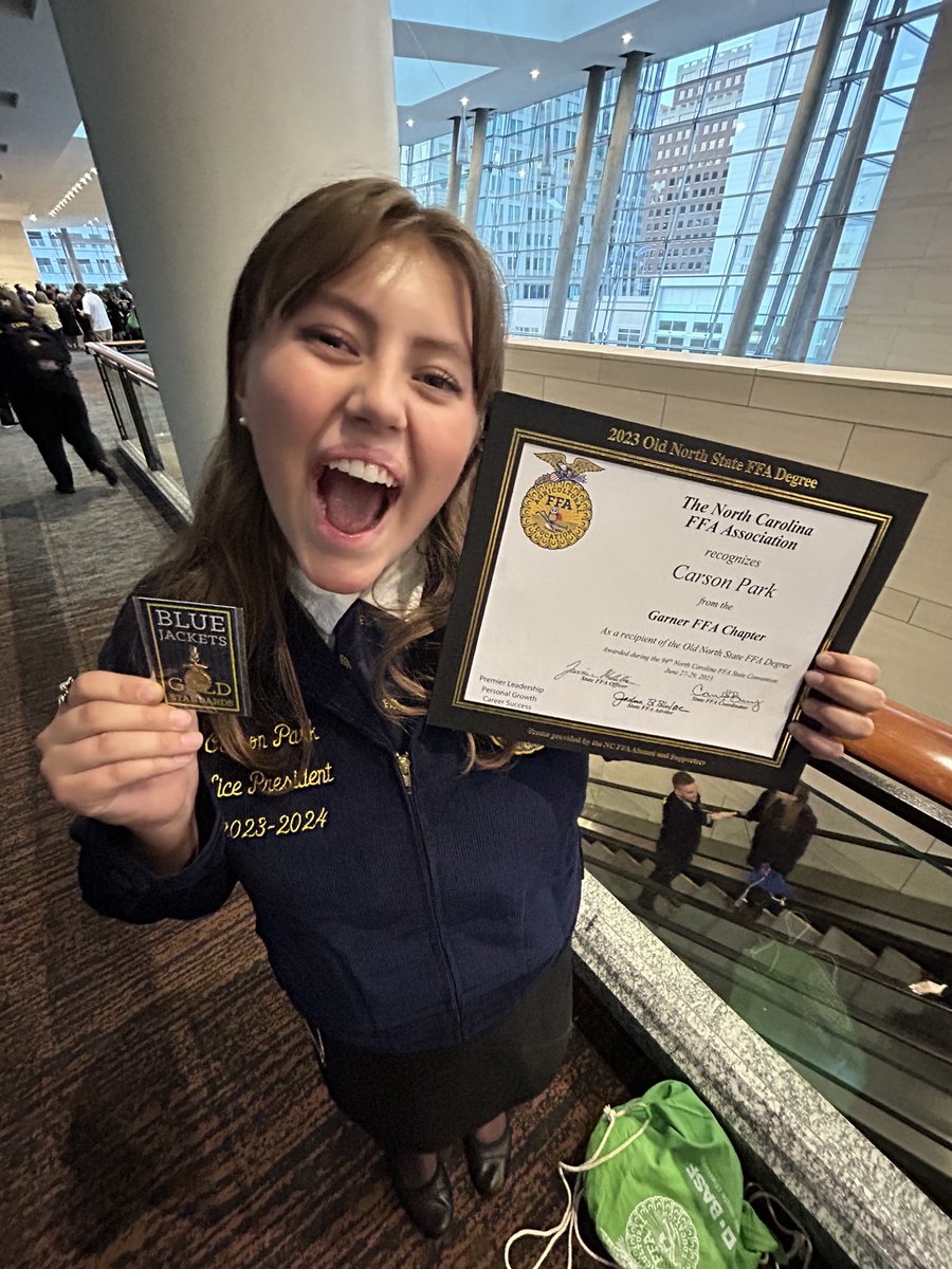 Carson Park, Senior at GMHS, received her State FFA Degree at <a href="/NCFFA/">North Carolina FFA</a> Convention yesterday. The Nursery Landscape Team competes today! Good luck team!