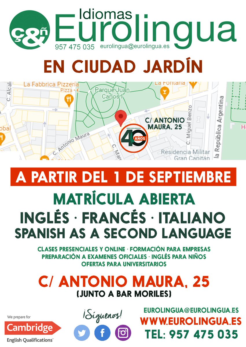 Ayer terminó otro año académico, el último en la sede de Calle San Felipe, 3. ¡Ahora con muchas ganas de estrenar nuestras nuevas instalaciones de C/Antonio Maura, 25!
#clasesdeidiomas #academiadeidiomas #eurolingua #clasesdeitaliano #clasesdeinglés #clasesdefrances