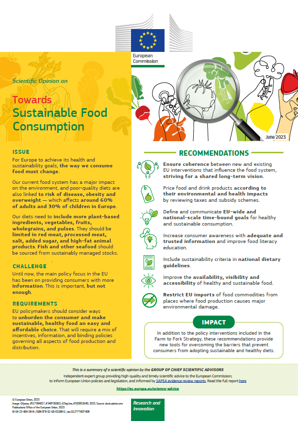 #FoodEnvironments for sustainable healthy diets is a trending topic day!🤗
Check out new @SAPEAnews evidence review report sapea.info/topic/food-con… + Group of Chief Scientific Advisors' opinion on Sustainable Food Consumption op.europa.eu/en/web/eu-law-…

#PutChangeOnTheMenu #SciAdvice