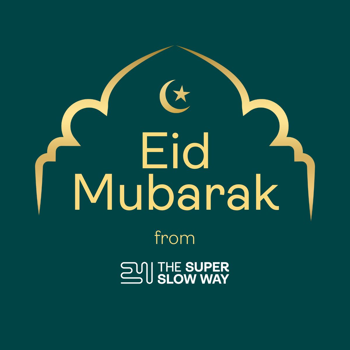 Eid Mubarak! We would like to wish you all a day of joy and celebration this Eid ul-Adha ☪️ Whether you choose to celebrate either today or tomorrow we hope you have a wonderful time. Best wishes from The Super Slow Way.