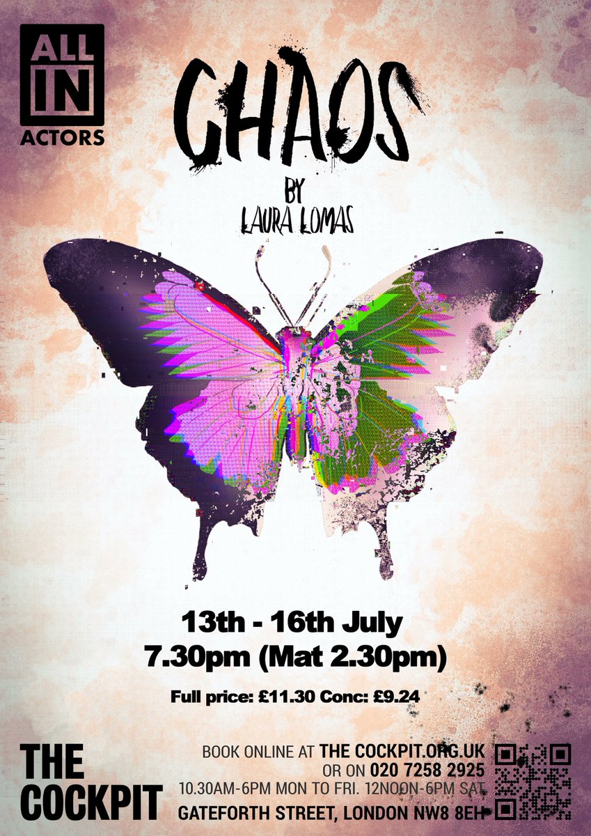 You can get your tickets now for our end of year show 'Chaos' <a href="/cockpittheatre/">The Cockpit</a> by visiting the link in our bio.

Our show dates are as follows - 
13th July- 7:30pm
14th July - 7:30pm
15th July - 2:30pm and 7:30pm
16th July - 2:30pm and 7:30 pm

#Acting
#DramaSchool
#Drama