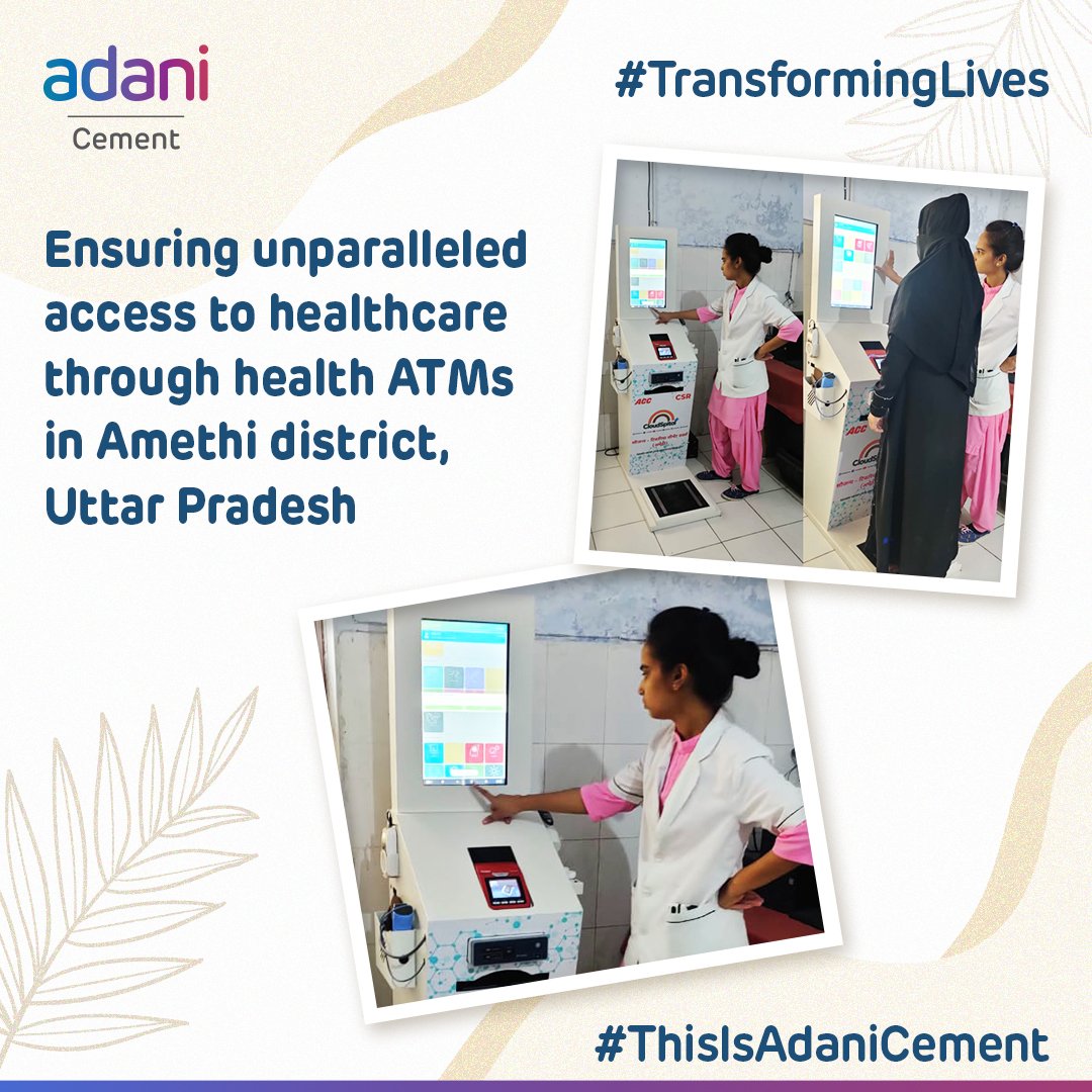 AmbujaCementACL's tweet photo. In collaboration with the Government of Uttar Pradesh, we are supporting rural communities in the Amethi district by installing Health ATM machines, ensuring unparalleled healthcare accessibility. 

#ThisisAdaniCement #TransformingLives 
#HealthcareAccessibility #HealthATMs https://t.co/jaCcHy98hM