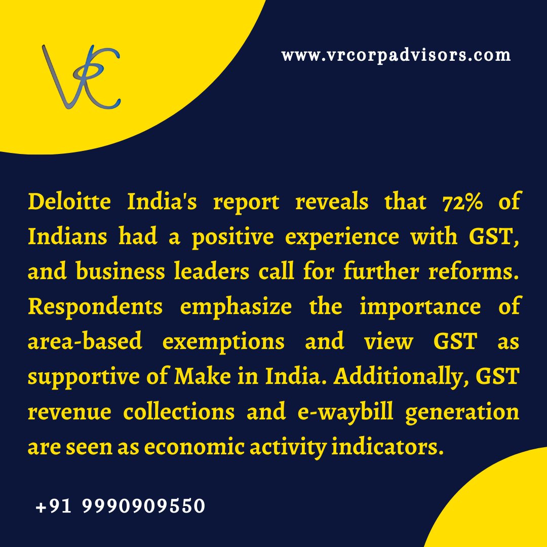 Report says Indians had +ve experience with GST 

buff.ly/46tlKL2 

#GSTsurvey #PositiveExperience #BusinessReforms #MakeInIndia #GSTRevenue #tax #gst #EconomicActivity #IndianOpinion
