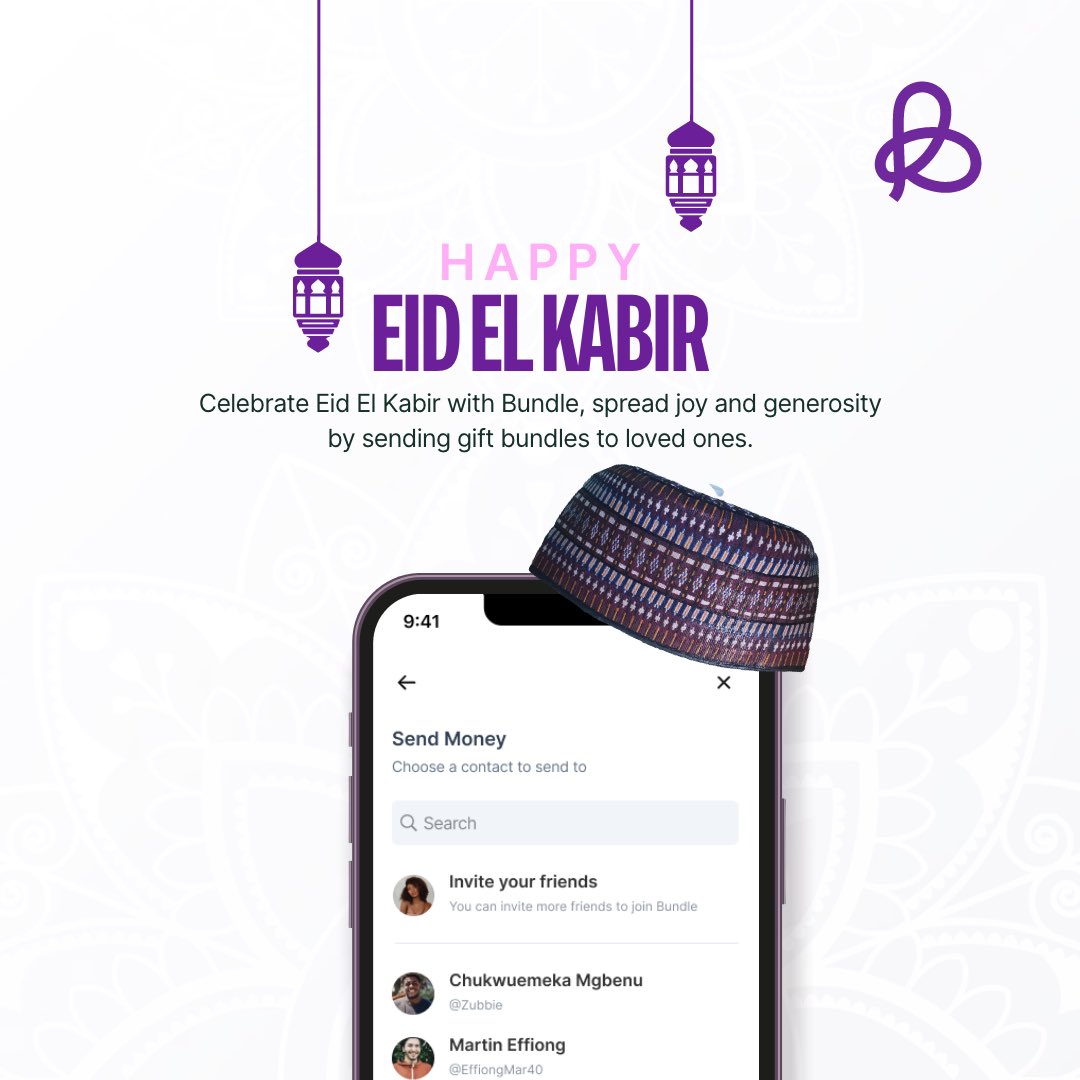 Eid Mubarak from all of us at Bundle! 🌙✨💜

Don’t forget to make someone smile!

Send them crypto 🚀👌🏾

#EidMubarak2023 #staybundled