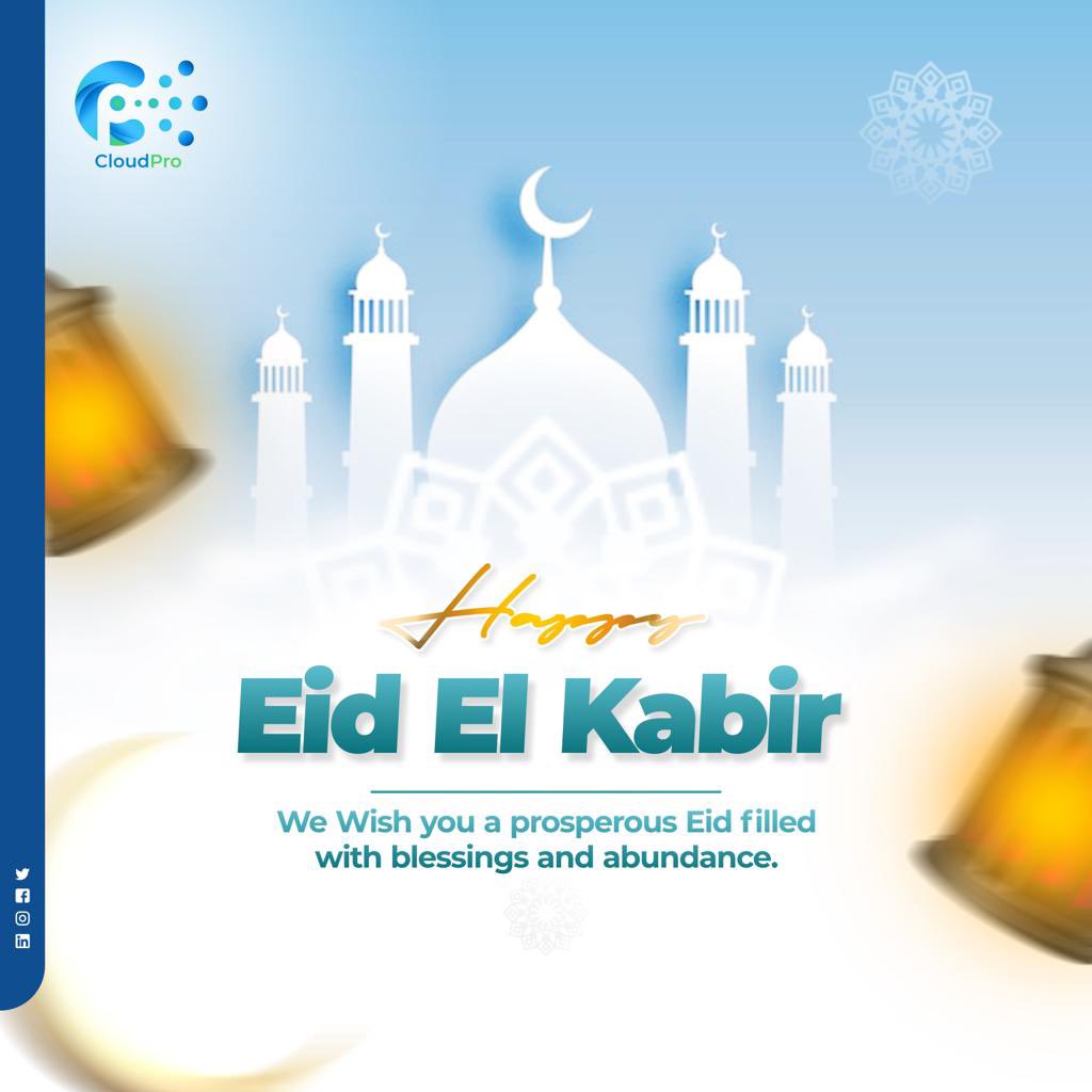 As we celebrate Eid el-Kabir, a time of joy and gratitude, the entire Cloudpro team takes this moment to extend our warmest wishes to all of you. 🙏

May this special occasion bring you and your loved one's peace, happiness, and prosperity.
Happy Eid El Kabir

#sallahcelebration