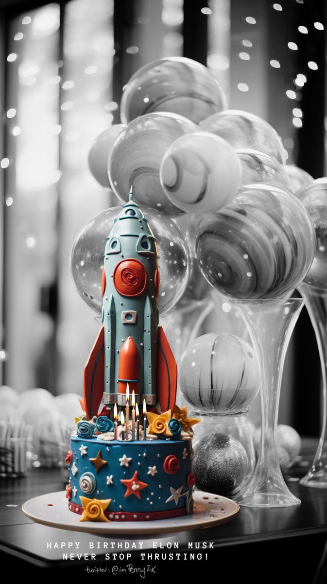 imPenny2x's tweet photo. Happy Birthday Elon Musk,

My wish for you:

“Never Stop Thrusting” 

🎂 🍰 🚀 https://t.co/3bZexnRJrq