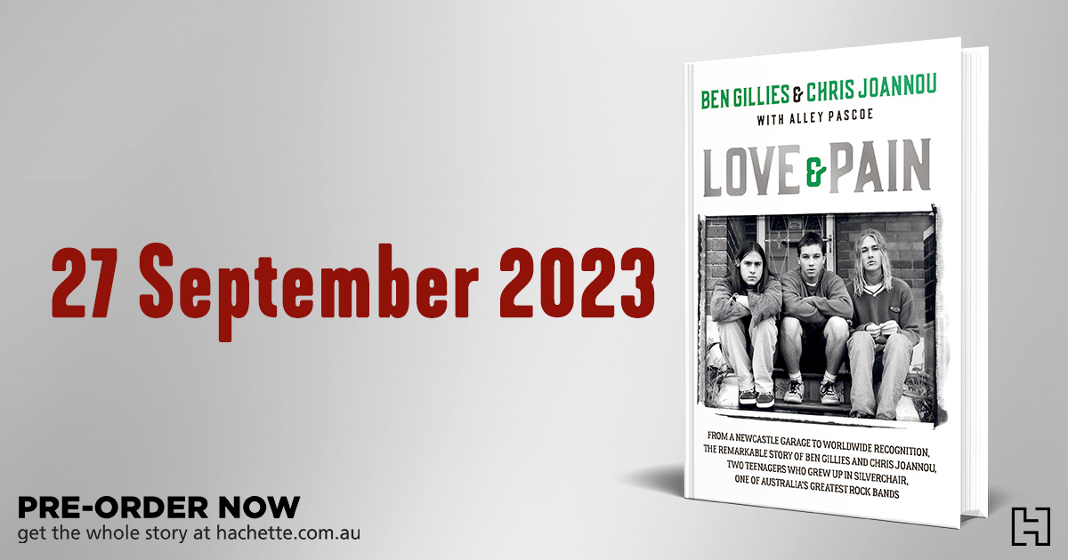 We are thrilled to announce the publication of Love & Pain by @BenGillies888 and Chris Joannou. This is the powerful, untold story of two of the three members of Silverchair, Australia’s most-awarded musical act. Find out more: bit.ly/3pqFDlu #LoveAndPainBook