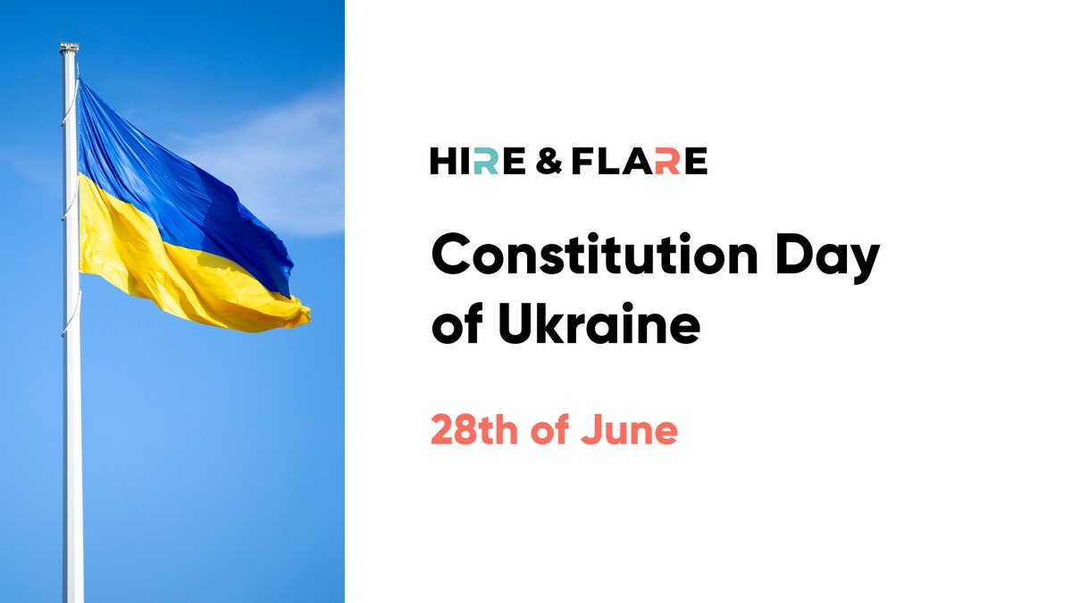 Today, we are all united around a common cause – protecting Ukraine’s sovereignty and territorial integrity.

And we do this job with honor because we are the Ukrainian people!

Happy Constitution Day of Ukraine 🇺🇦!

#hireandflare #constitutiondayofukrain