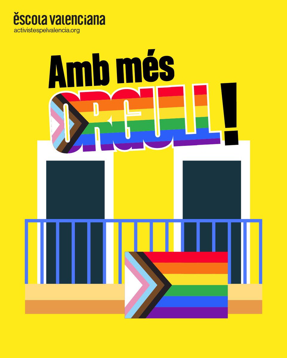 escolatv's tweet photo. Amb més #Orgull! Enguany traiem el nostre orgull #LGTB als balcons ✊🏻 🏳️🌈🏳️⚧️
#28J #OrgullLGTB #LGTBI+ https://t.co/llvUCjAiSO