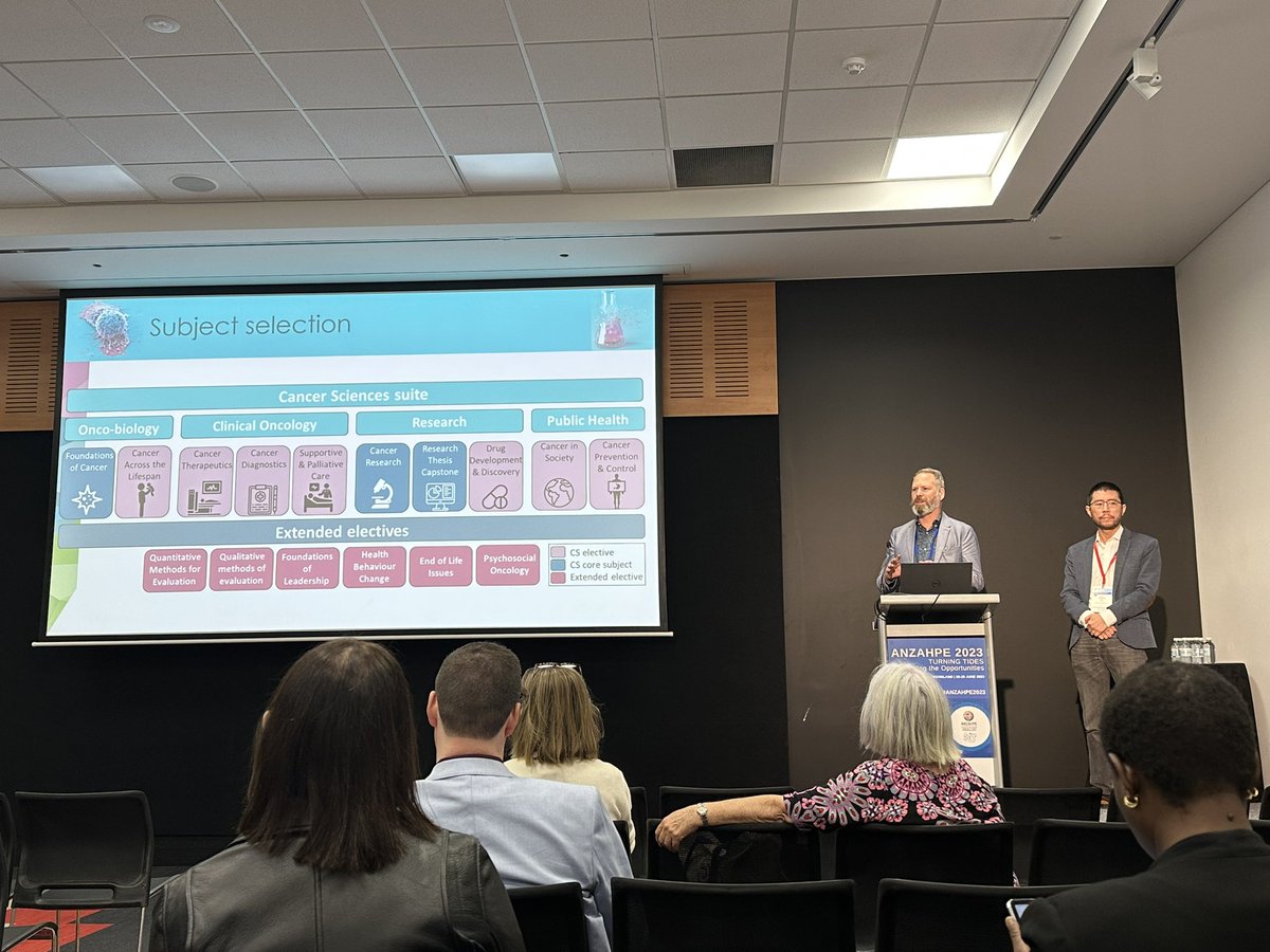 Great presentation @DrDavidKok & @PlayThinkInc today at #anzaphe2023 on the design of the @VCCCAlliance Master of Cancer Sciences. #cancereducation @anzahpe
