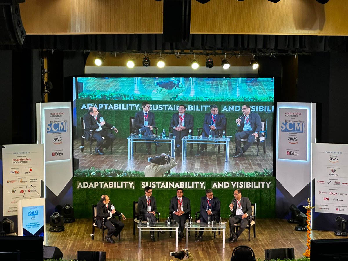 ET_Edge's tweet photo. A panel discussion on the future of supply chains amidst new customer behaviors, Global Headwinds and a rapidly evolving technology landscape at the @Mahindralog_MLL presents The #ETSCM & Logistics Summit 2023 Co-Powered by @awscloud!
#SupplyChainManagement #ETSCM2023 https://t.co/y5nOJxhnfJ