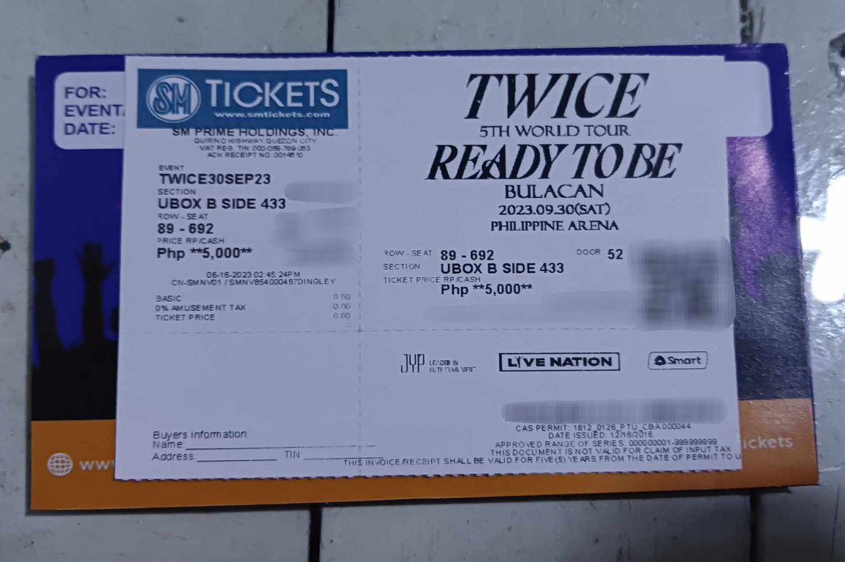 Orrowsa's tweet image. Wts lfb
twice ready to be day 1 ticket

— 1 ubb side 433 (row 89 - seat 692)
— Php 5,000

• Meet-up only (SM Nova, SM Farview, SM North Edsa)

Rfs: Got desired seats