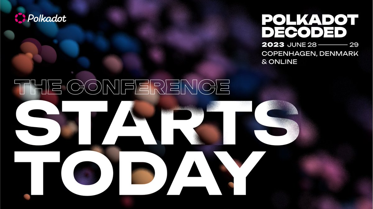 1/ Today is the day! The #PolkadotDecoded experience starts in less than 2 hours now.

Don't miss out on two full days of IRL and virtual events, multiple stages &amp; networking areas, and much more: dot.li/Polkadot_Event…

Here’s what you can expect 🧵⬇️