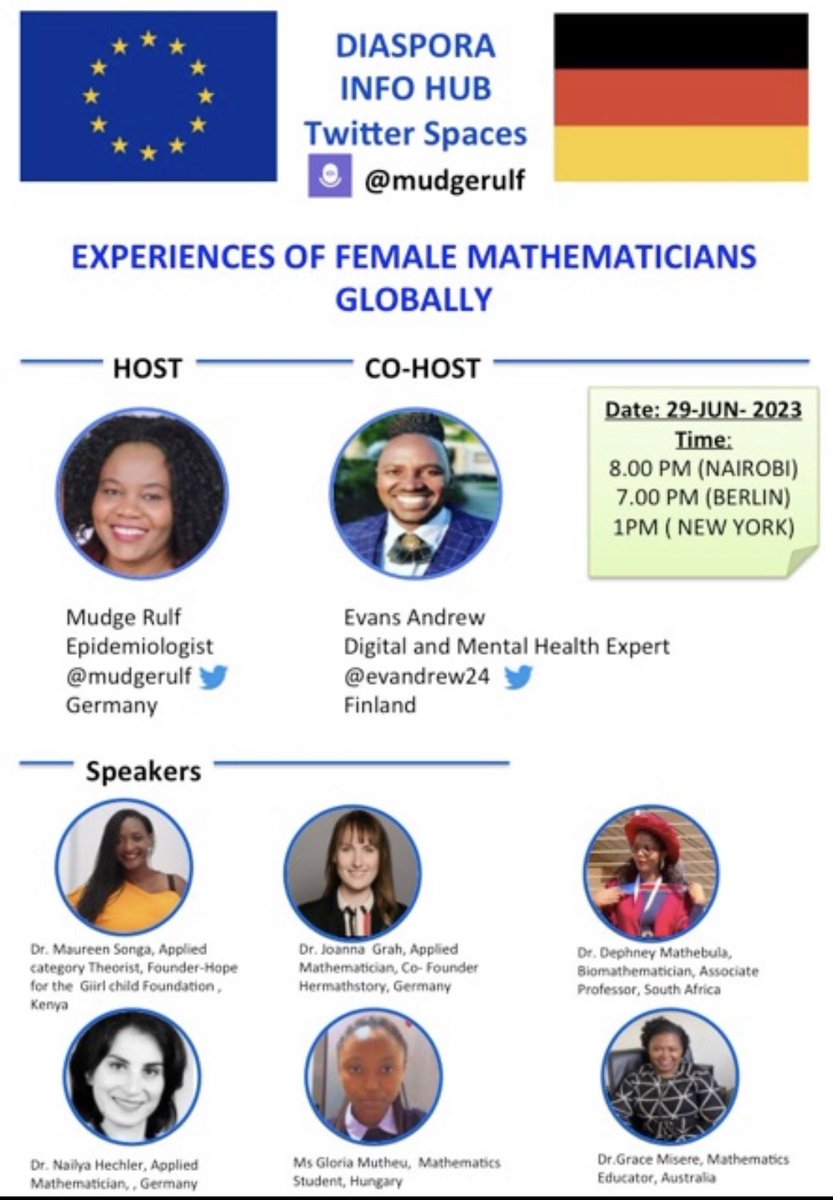 @C_NyaKundiH Here are the speakers for the session, let’s talk mathematics : twitter.com/i/spaces/1yNGa…