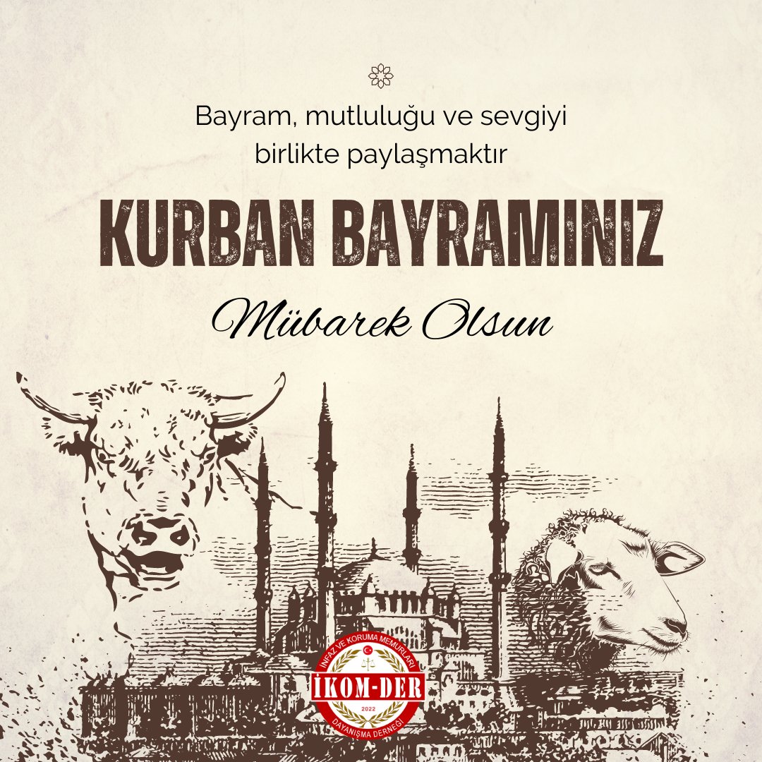 ikomder's tweet photo. Başta görevi başında bulunan
Fedakar İnfaz Ve Koruma Memurları olmak üzere bütün müslüman aleminin mübarek kurban bayramını kutlar, hayırlara vesile olmasını temenni ederiz.

İNFAZ VE KORUMA MEMURLARI DAYANIŞMA DERNEĞİ - İKOMDER https://t.co/RFL1HiDcvJ