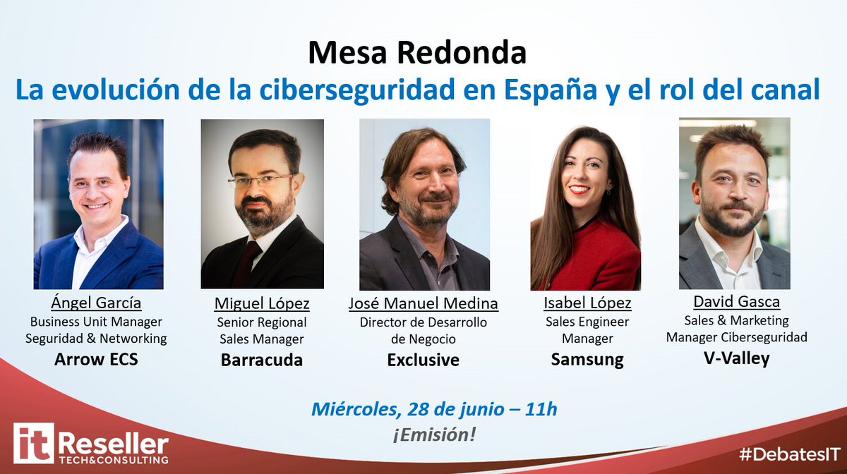 Pablo García Reales (@pablogarciareal) on Twitter photo En poco más de dos horas debatimos desde <a href="/ITReseller_ITDM/">IT Reseller_ITDM Group</a> sobre #ciberseguridad y el rol que está ejerciendo el ecosistema de canal junto a <a href="/ArrowECSSpain/">Arrow ECS Spain</a> @Barracuda <a href="/EXN_ES/">Exclusive Networks</a> <a href="/SamsungEspana/">Samsung España</a> y <a href="/VValleySpain/">V-Valley Advanced Solutions España</a> ¡Acompáñanos!😉 itreseller.es/it-television/… En poco más de dos horas debatimos desde <a href="/ITReseller_ITDM/">IT Reseller_ITDM Group</a> sobre #ciberseguridad y el rol que está ejerciendo el ecosistema de canal junto a <a href="/ArrowECSSpain/">Arrow ECS Spain</a> @Barracuda <a href="/EXN_ES/">Exclusive Networks</a> <a href="/SamsungEspana/">Samsung España</a> y <a href="/VValleySpain/">V-Valley Advanced Solutions España</a> ¡Acompáñanos!😉 itreseller.es/it-television/…