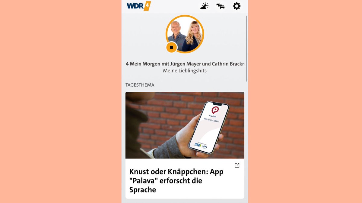 Heute morgen gibt‘s beim #WDR4 einen ganzen PALAVA-Vormittag zu unserer neuen Sprach-App! 🥳 #einschalten 😍 <a href="/WDR/">WDR</a> <a href="/lwl_aktuell/">Landschaftsverband Westfalen-Lippe (LWL)</a> @lvr_aktuell