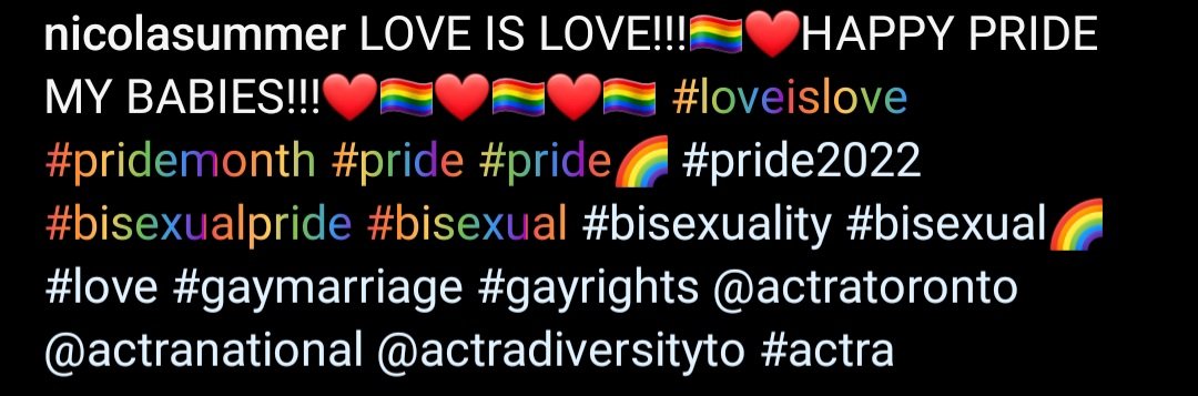 '❤️🏳️‍🌈❤️🏳️‍🌈❤️🏳️‍🌈 #loveislove #pridemonth #pride #bisexualpride #bisexuality #bisexual #love @ACTRAToronto @ACTRAnational' @NicolaNCD 

#ShadowFam