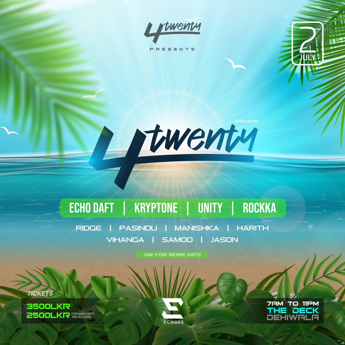 Looking forward to sharing some fresh energy at The Deck Dehiwala alongside some talented local souls. 

4twenty.ofc

See you all this Sunday! 🚀 

#PASINDU
#pasindumusic 
#4twenty 
#undergroundmusic 
#electronicmusic 
#thedeckdehiwala