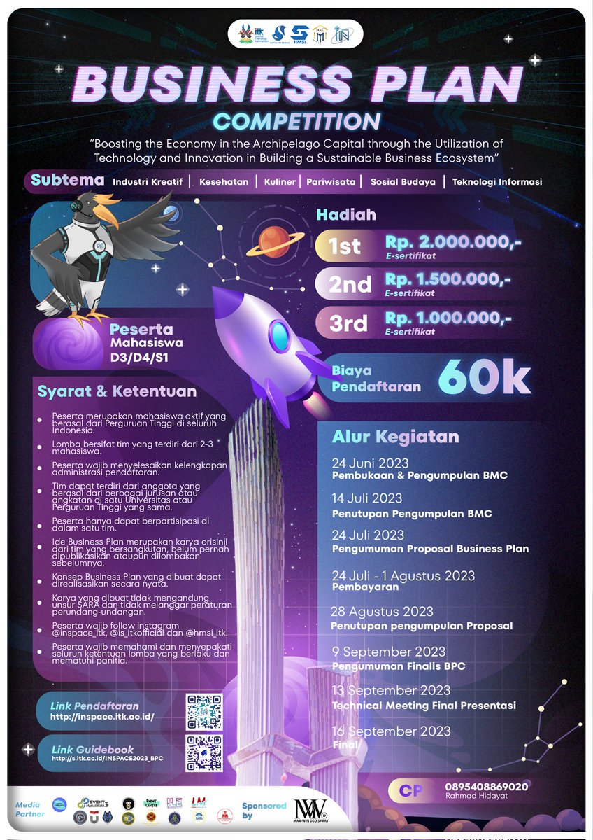 inspace_itk's tweet photo. Halohaa... Sobat Inspace, MinSpace bawa poster ni!!! Yuk yukkk dilihat ada poster apa aja. Jangan lupa untuk dicermati juga isi dari posternya yaa😉
#INSPACE
#INSPACE2023
#BeCreativity🌟
#BeyondTheGalaxy🌠
#event
#eventlomba
#infolomba
#eventkampus https://t.co/c3sfWAVoRa