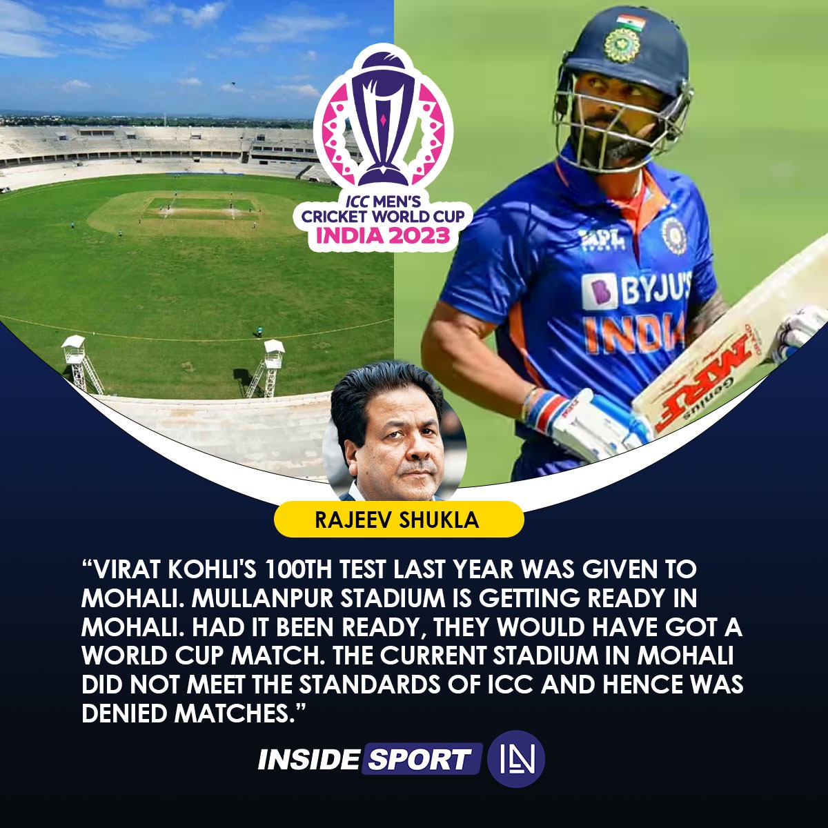 BCCI vice president gives strong reply to ‘political interference’ claims on selection of World Cup 2023 venues 👀

#BCCI #Mohali #RajeevShukla #India #ODIWorldCup2023 #CricketTwitter