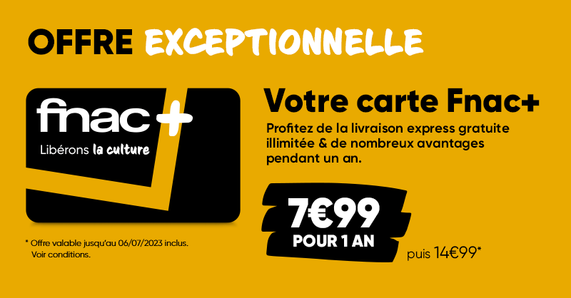 Fnac's tweet photo. #CarteFnac+⚡ La carte Fnac+ est à 7,99€ pour 1 an au lieu de 14,99€ 🤩 Profitez-en par ici. 👉 https://t.co/oOkjeHXxzY https://t.co/3Hmcy6sv7A
