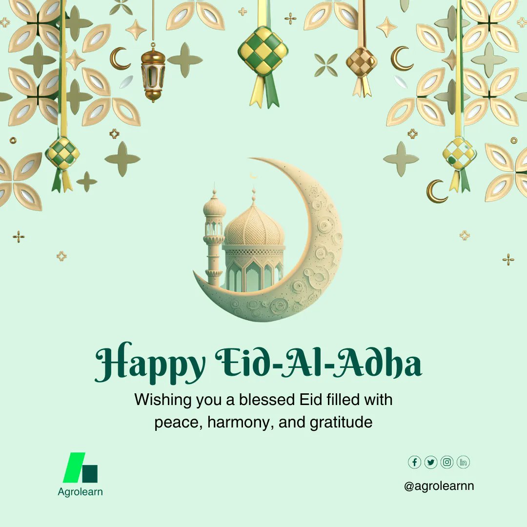 May this joyous occasion of Eid bring you blessings, happiness, & prosperity. May your celebrations be filled with love, laughter, and togetherness with your loved ones.
Wishing you a blessed Eid filled with peace, harmony, and gratitude. 
Eid Mubarak!
#EidElAdha #EidElKabir