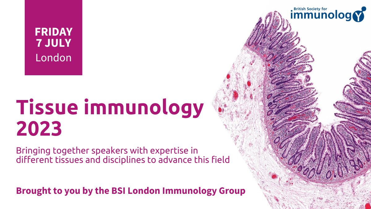 BSI Congress & Events (@bsicongress) on Twitter photo ✨BSI <a href="/London_immuno/">London Immunology</a>'s #TissueImmunology2023 event is next Friday 7 July!✨
This event will showcase fascinating talks from exceptional scientists, including our keynote speaker <a href="/DonnaFarber3/">Donna Farber</a> from <a href="/Columbia_MI/">Microbiology & Immunology at Columbia University</a>!
Read more & register here 👉bit.ly/3Fo6vY3 ✨BSI <a href="/London_immuno/">London Immunology</a>'s #TissueImmunology2023 event is next Friday 7 July!✨
This event will showcase fascinating talks from exceptional scientists, including our keynote speaker <a href="/DonnaFarber3/">Donna Farber</a> from <a href="/Columbia_MI/">Microbiology & Immunology at Columbia University</a>!
Read more & register here 👉bit.ly/3Fo6vY3