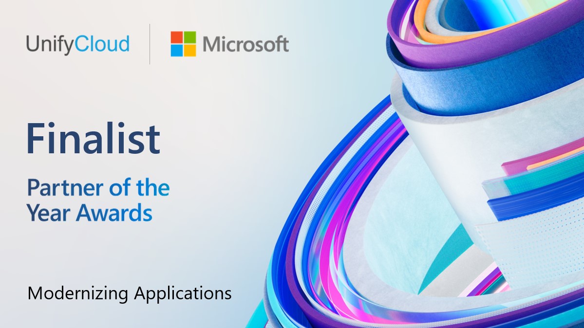 UnifyCloudLLC's tweet photo. UnifyCloud recognized as a finalist for 2023 Microsoft Modernizing Applications Partner of the Year: https://t.co/NTiqf5L0Mu
#UnifyCloud #CloudMigration #AppModernization #ModernizingApplications #Azure #MicrosoftAzure #DigitalTransformation https://t.co/DVLM1tFpDa
