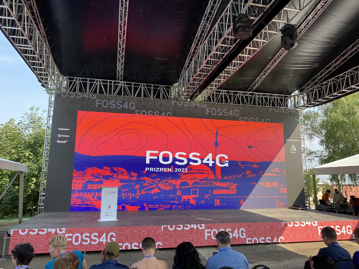 📢 Live from Prizren 🇽🇰 The #opensource #geospatial event of the year is about to start 💻🌍 Wishing everyone a great #FOSS4G2023‼️