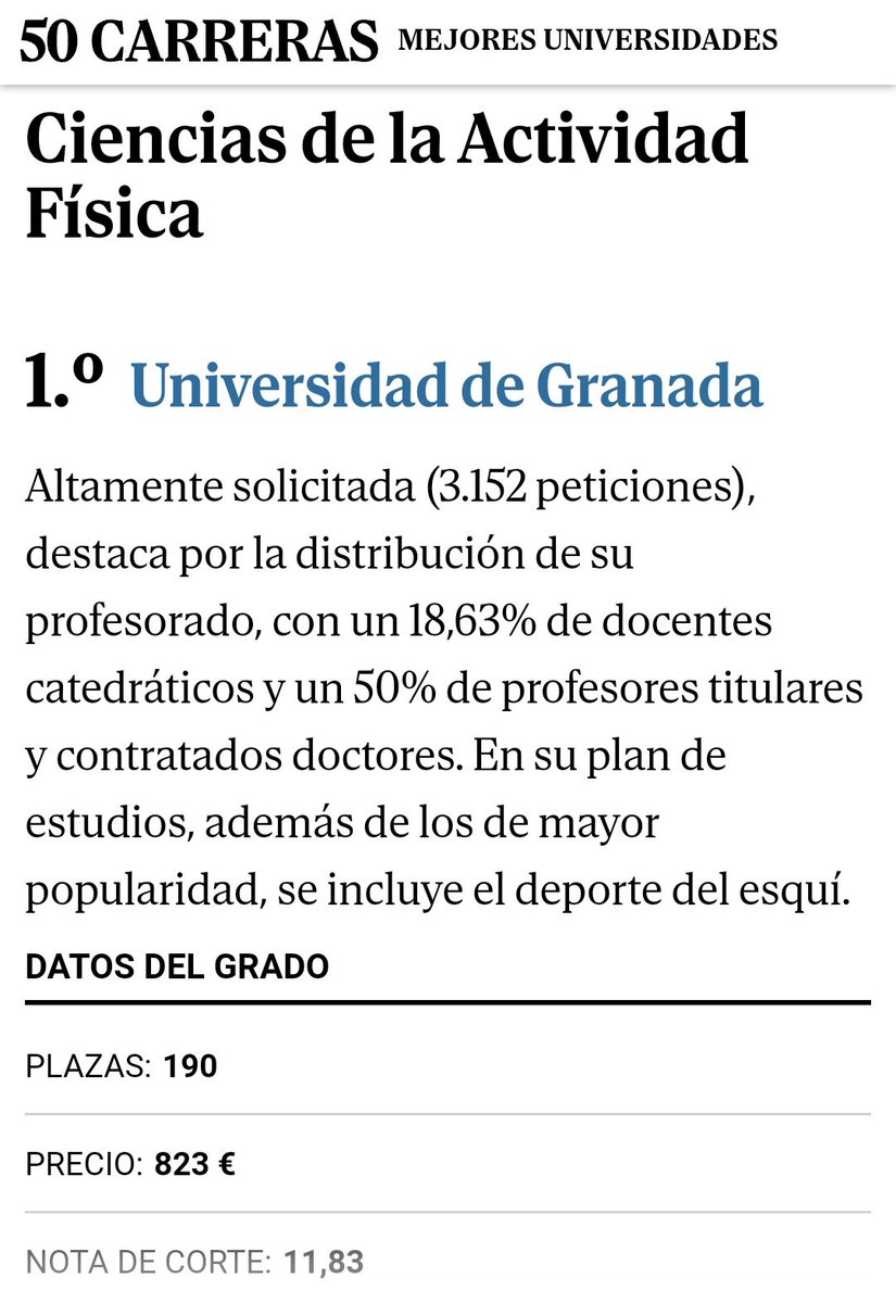 Pues... de nuevo, la mejor del panorama nacional.