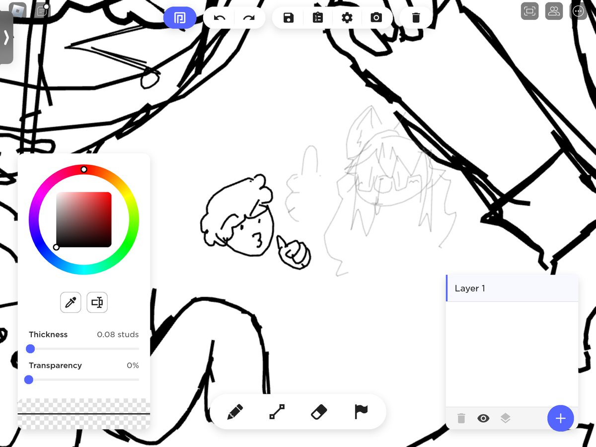 Markar2Amar1010's tweet image. This drawing was random at roblox and I lost a friend in that game ☹️ #fgteev #art