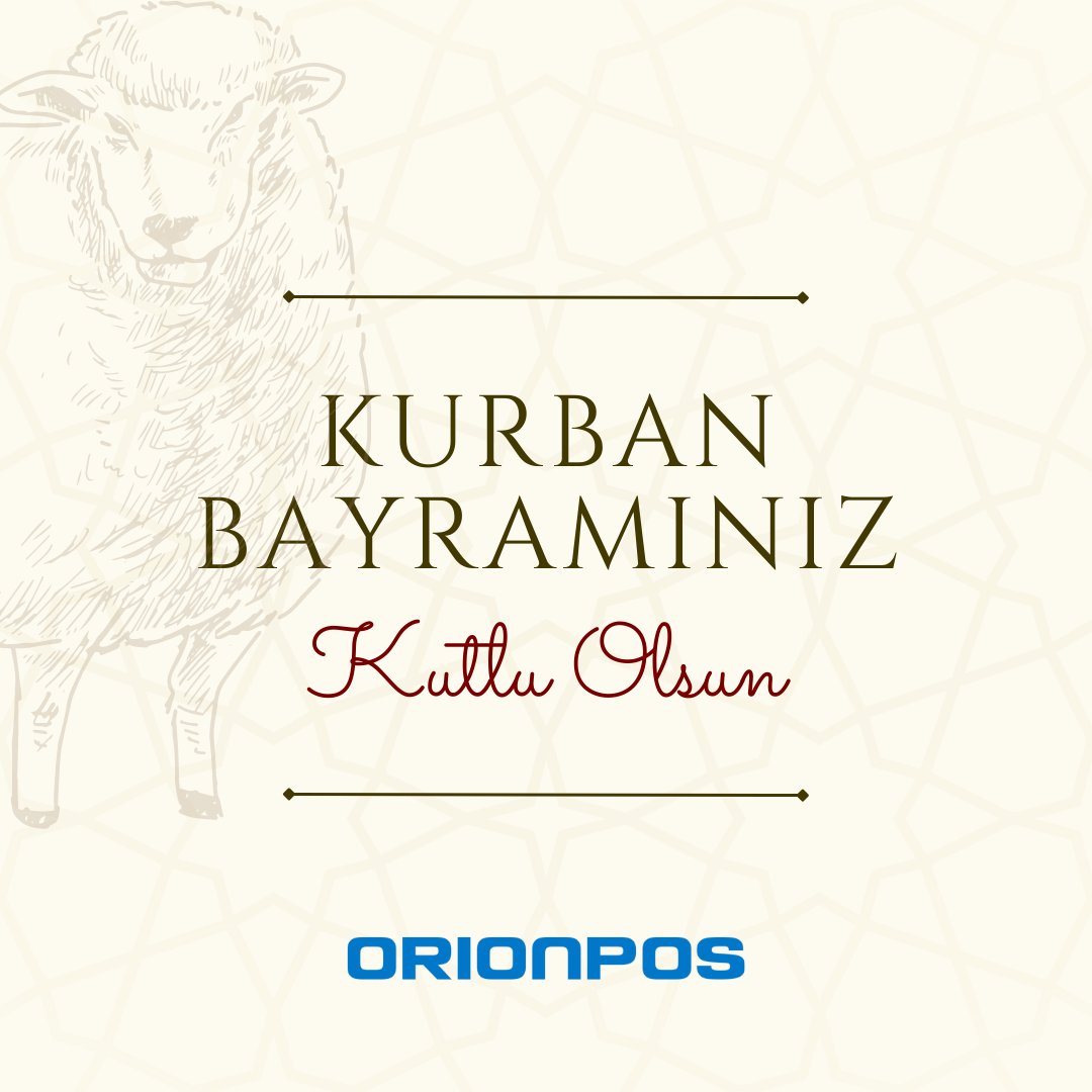 Kurban Bayramınızı kutlar, hep birlikte sağlık ve huzur dolu nice bayramlar dileriz.

#orionpos #iyi #bayramlar #kurbanbayramı