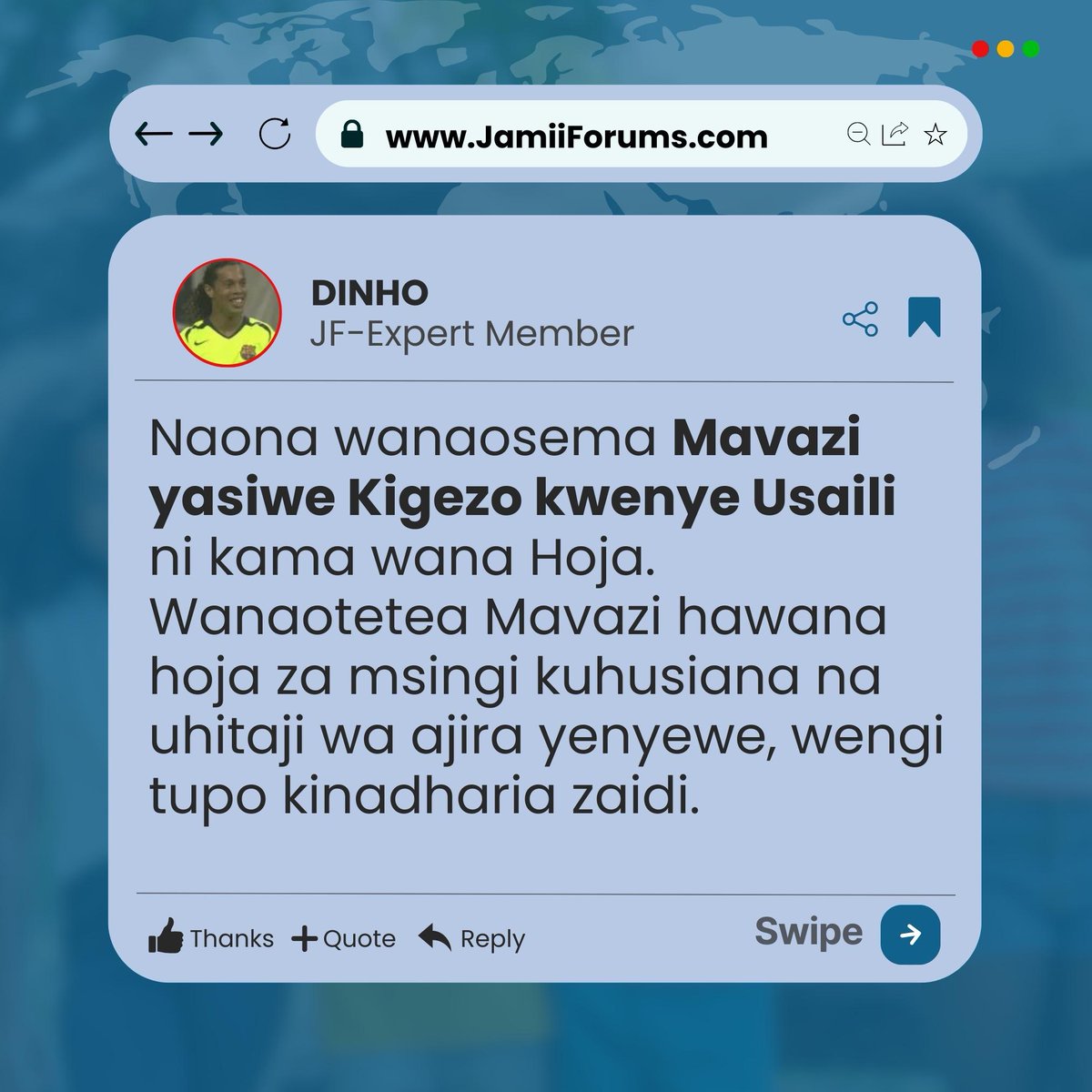 JamiiForums's tweet photo. Umewahi kuambiwa nini kuhusu Mavazi wakati wa Kufanya Usaili wa Kazi?
#JamiiForums #Mavazi #Maisha #LifeStyle https://t.co/Plzg1kuQ0e