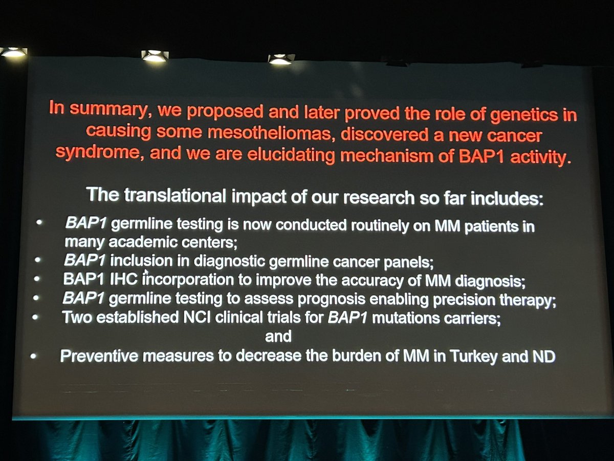 Great overview of BAP1 germline mesothelioma by Michele Carbone, pioneer in the field. A medical and genetic story with human and social impact. @imig2023