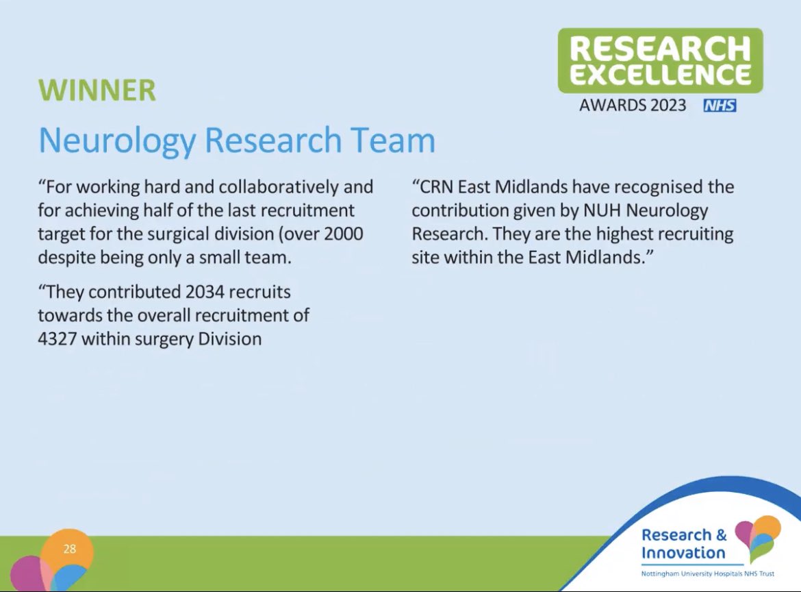 researchneuro1's tweet photo. We are very proud and grateful to be recognised for this amazing award! Congratulations to the whole team on all of your hard work! 3 brilliant achievements for our team❤️🩷 https://t.co/Sc7kmHPvg3