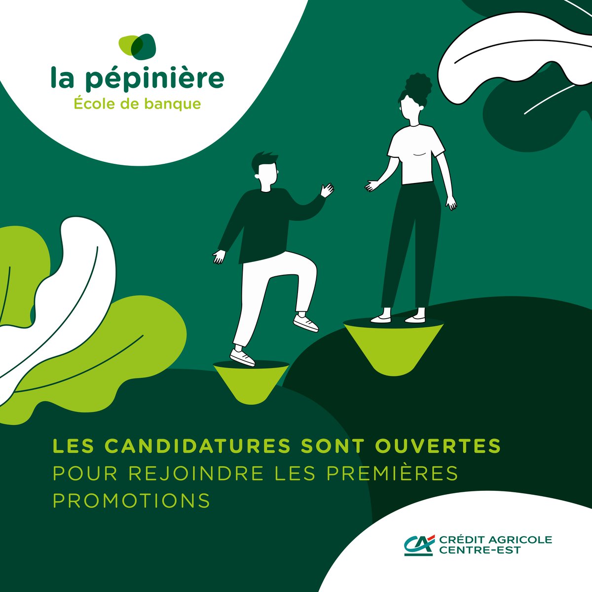 À la recherche d'un #emploi 💼 ? Venez vivre une aventure passionnante en intégrant #LaPépinière - École de Banque : un parcours de #formation et d’accompagnement de 40 semaines destiné à nos nouveaux conseillers bancaires 👉 ca.fr/ce/Whiche
