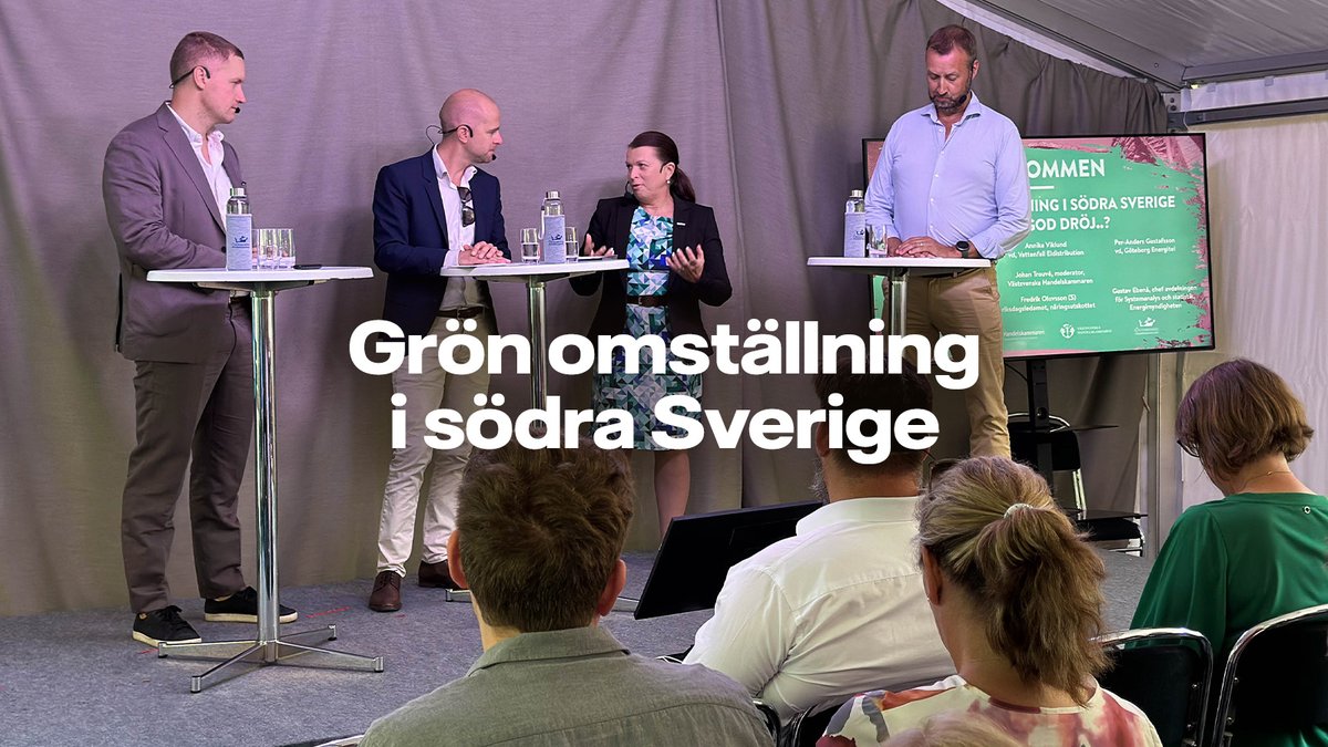 Annika Viklund inleder vår medverkan i Almedalen med en intressant energidiskussion om hur Sverige ska ta ledartröjan i den gröna omställningen. 

#Almedalsveckan #Almedalsveckan2023 <a href="/AnnikaViklund1/">Annika Viklund</a> <a href="/Almedalsvecka/">Almedalsveckan</a> <a href="/handelskammaren/">Västsvenska</a> <a href="/handelskammare/">Sydsvenska Handelskammaren</a>