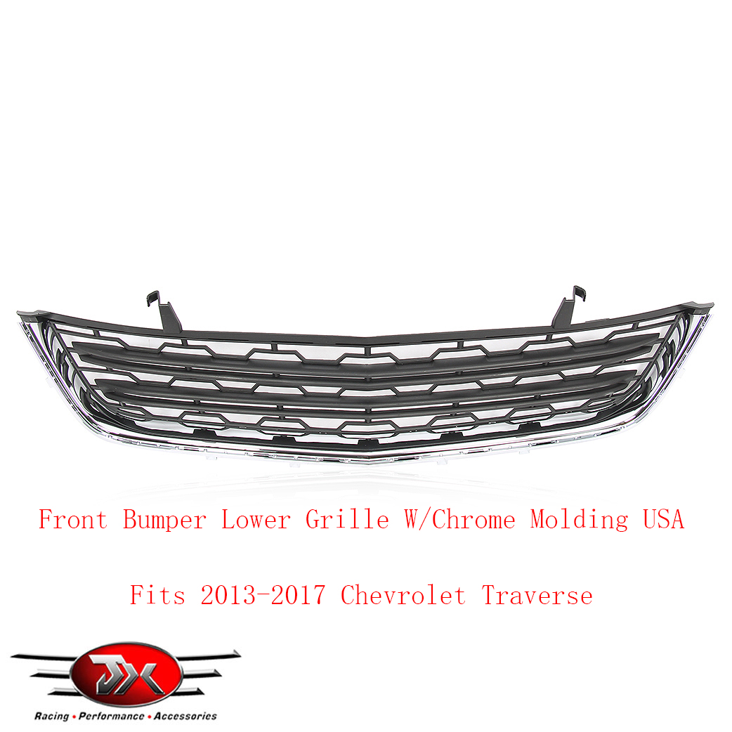 Front Bumper Lower Grille W/Chrome Molding USA Fits 2013-2017 Chevrolet Traverse #grille #chevrolet #replacement