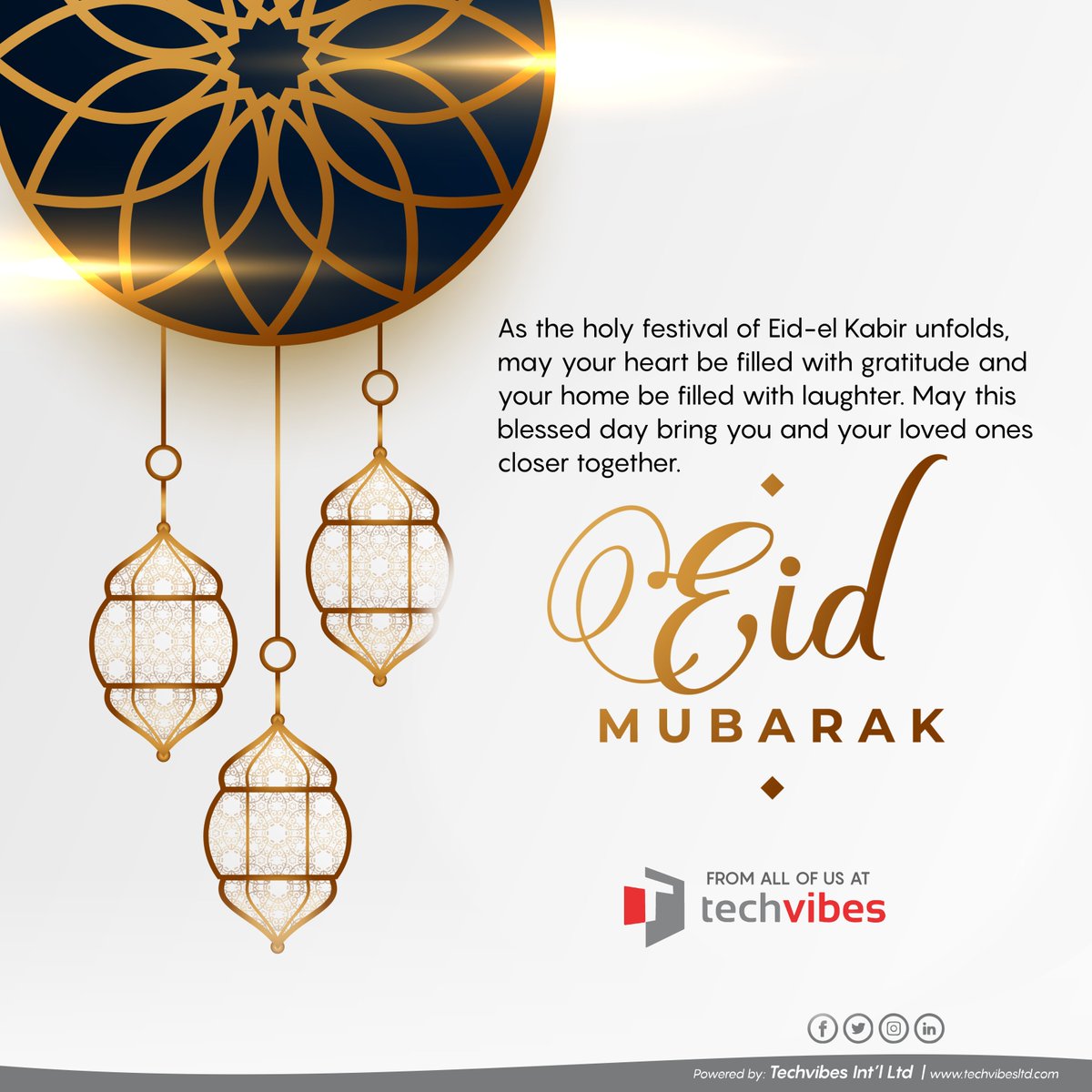 Techvibes_ltd's tweet image. Eid Mubarak from all of us at Techvibes
#Eid2023